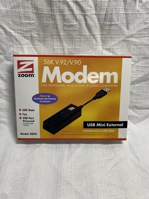 Zoom Model 3095 USB Modem. 56K V.92/V.90 For Windows Mac Linux -New Open Box - Image 1 of 4