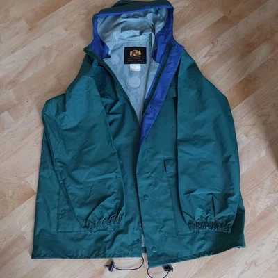 Chaqueta de lluvia impermeable Stearns para hombre talla L verde y azul ropa en seco capucha adjunta Foto 1 de 4