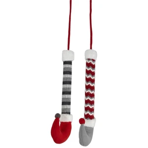 Northlight Juego de 2 Selecciones de Navidad de Pierna de Elfo de Peluche Gris y Rojo 30" - Imagen 1 de 6
