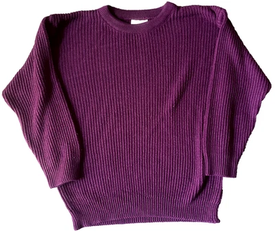 suéter vintage jantzen grande para mujer jersey de punto púrpura cuello redondo años 80 Foto 1 de 4