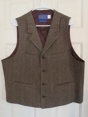 VTG PENDLETON High Grade Western Wear 100% Virgin Wool Mens Vest 46 USA MADE EUC - Image 1 of 4