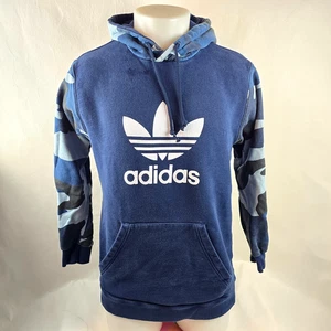 Adidas Hoodie Herren mittelblau Tarnärmel Trefoil Pullover Sweatshirt sportlich - Bild 1 von 10