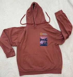 National Geographic Hoodie Pullover Größe L Patagonia Chile Grafik EUC - Bild 1 von 8