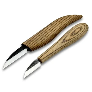 Hand-Forged Whittling Knives – Carbon Steel Blades, Ash Handles, Chip Carving - Picture 1 of 13