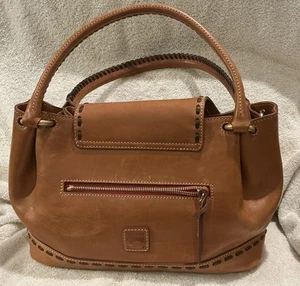 Dooney Bourke Natur Braun Florentiner Leder Klappe Hobo Umhängetasche Tasche - Bild 1 von 5
