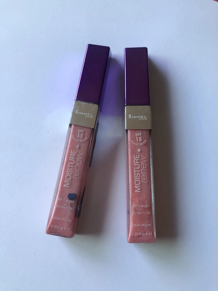 NEW Rimmel Moisture Renew Cream Lip Gloss in 105 pink Benefit   - Image 1 of 1