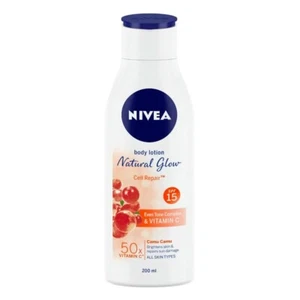 NIVEA Natural Glow Cell Repair 200ml Body Lotion | SPF 15 & 50 X Vitamin C - Picture 1 of 4