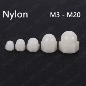 White Nylon Plastic Hex Cap Nut Hex Acorn Nut M3 M4 M5 M6 M8 M10 M12 M14 M16 M20 - Bild 1 von 7