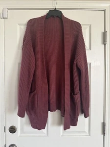 SHEIN Damen Strickjacke PULLOVER Gr. Large klobige Taschen dusty rose rosa - Bild 1 von 4