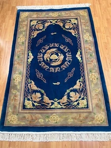 4' x 6' Chinese Art Deco Oriental Rug - Hand Made - Full Pile - 100% Wool - Picture 1 of 10