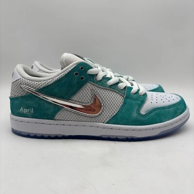 Nike SB Dunk Low Pro QS April Skateboards Teal Aqua Zapatos Talla 8 Para hombres FD2562-400 Foto 1 de 4
