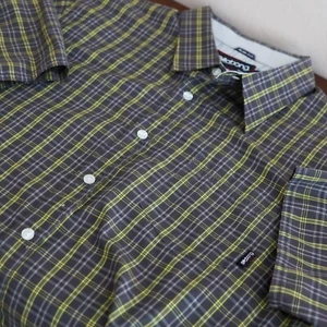 Billabong Plaid Button Up Short Sleeve Casual Shirt Mens Large Y2K Skater Grunge - Picture 1 of 15