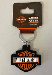 Llavero de goma Harley-Davidson barra y escudo plástico NUEVO - Imagen 1 de 2