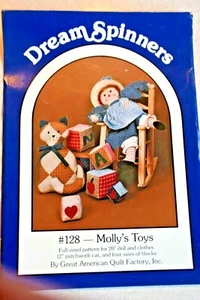 Dream Spinners #128 Uncut Pattern 20" Mollys Toy Doll Body Clothing 12" Cat - Picture 1 of 5