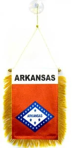 State of Arkansas Mini Flag 4"x6" Window Banner w/ suction cup - Picture 1 of 1