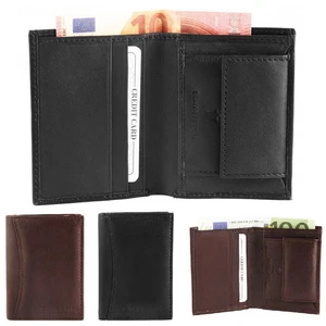 HERREN GELDBÖRSE ECHT LEDER DATEN KARTENETUI KARTEN DOKUMENTE MÜNZEN - Bild 1 von 5