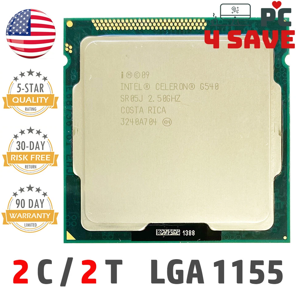 Intel Celeron Dual-Core G540 SR05J 2.50GHz 2MB LGA 1155 Desktop CPU Coin Mining - Image 1 of 1