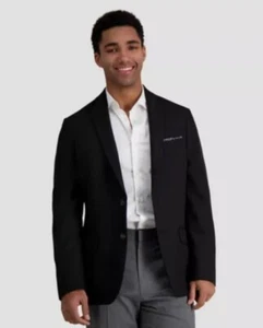 Haggar H26 Men's Flex Series Slim Fit Premium Stretch Blazer - Black MSRP $89.99 - Picture 1 of 7