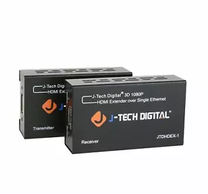 Extensor HDMI digital J-Tech por un solo gato 5E/6/7 Full Hd 1080P EDID Dolby DTS - Imagen 1 de 5
