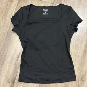 Trendy Queen Women's Square-Neck Short-Sleeve Baby T-Shirt, Black, size S - Picture 1 of 5