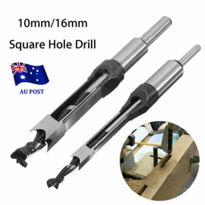 Square Hole Drill Bits Saw Wood Mortising Mortise Chisel Set Woodworking Tools - Picture 1 of 8
