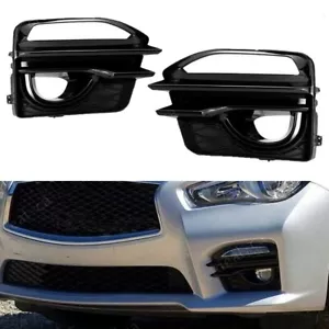 Front Bumper Fog Light Cover Grille Trim Bezel For Infiniti Q50 Sport 2014-2017 - Picture 1 of 6