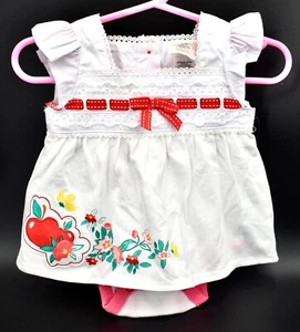 Disney Snow White Baby Dress,Floral,Apples,Ruffles,Panties,Organic Cotton,3-6M - Picture 1 of 3