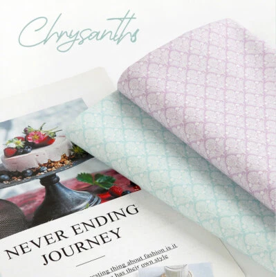 Estampilla de flores cuadradas estampadas tela hecha en Corea por media yarda Foto 1 de 4