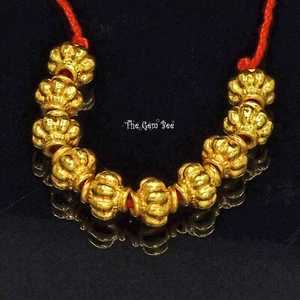 4.8mm 18k Solid Yellow Gold Fancy Melon Spacer Findings Beads (10) or (2) - Picture 1 of 20