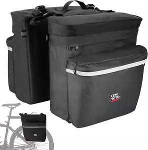 Bike Bag Accessories Panniers for Bicycle Rear Rack Bag Upgraded 34L Capacity St - Picture 1 of 6