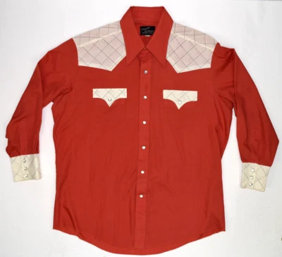 Vintage Western Shirt Champion Size L 60s 2 Tone Rock n Roll Pearl Snap Grunge - Image 1 of 4