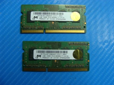 MacBook Pro A1278 Micron RAM Memory 2GB 2x1GB PC3-8500S MT8JSF12864HZ-1G1F1 - Image 1 of 2