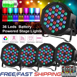 4X Battery Wireless Rechargeable 36LED RGB DMX Par Stage Light Party Disco Show - Picture 1 of 20