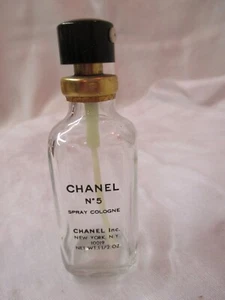 Vintage Perfume Bottle empty Chanel No 5 spray Cologne 1 1/2 oz - Picture 1 of 2