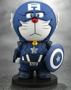 Doraemon Cosplay Captain America 10cm PVC Figure Anime Toy Gift - Picture 1 of 4