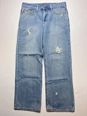 Men's URBAN UP PIPELINE Jeans 34x30 Distressed Relaxed Sraight Light Blue - Image 1 of 4