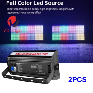 2PC Aluminum 1000w 8+8 Strobe Stage Flash Lighting RGBW LED Strobe Disco Light - Picture 1 of 10
