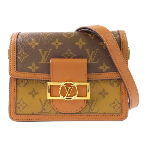 LOUIS VUITTON（LV） Borsa a tracolla Louis Vuitton LV GHW Mini Dauphine M44580 Monogram Reverse Marrone