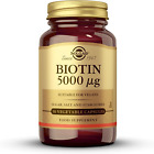 Solgar Biotin 5000 mcg Vegetable Capsules - Pack of 50 Highest Strength Formulas