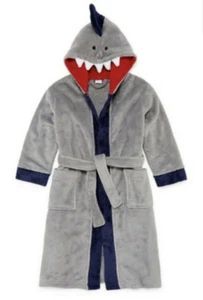 Boys Arizona Shark Hooded Robe Size XXS (4/5) plush new #807 - Picture 1 of 9