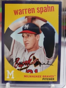 2018 Topps Archives #46 Warren Spahn Blue/Purple Parallel #/175 Milwaukee Braves