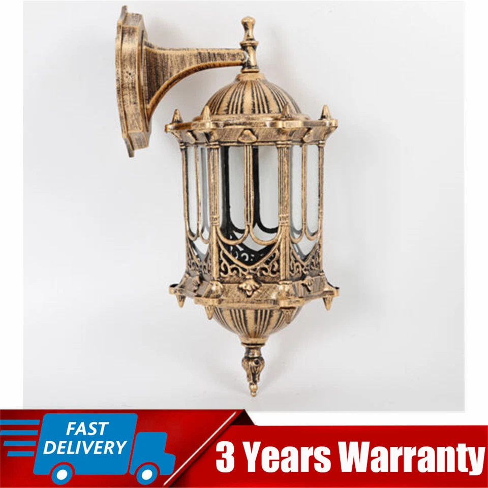 Antique Brass Outdoor Wall Light Sconce  Exterior Light Fixtures / - Image 1 of 4