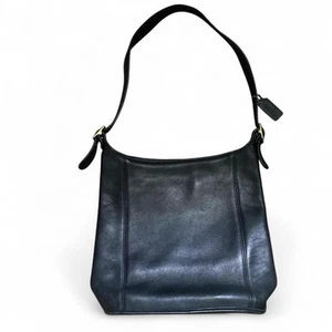 COACH Vintage Legacy 9060 Duffle Black Gloved Tanned Leather Shoulder Bag Hobo - Picture 1 of 8