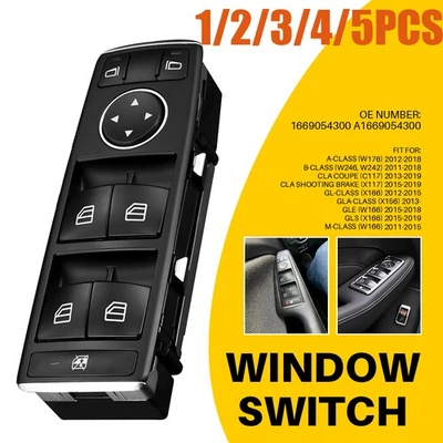 Fit Mercedes-Benz W176 W246  Front Driver Side Master Power Window Switch1-5x Foto 1 de 4