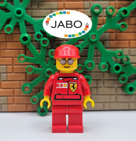 (S6 / 10 / 2) Lego Racers rac030s F1 Ferrari Engineer Torso with Sticker 8672