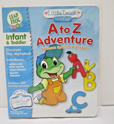 LEAP FROG Baby Little Touch Leap Pad A to Z Adventure Book + Cartridge Preschool - Image 1 of 3