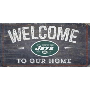 NFL New York Jets Fans Sign 6" x 12" Super Bowl Welcome Wooden New Distress - Picture 1 of 3