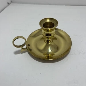 Vintage Baldwin Polished Brass Chamberstick Finger Candle Holder Made in USA - Picture 1 of 6