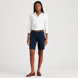 Lauren Ralph Lauren Shorts AUS 6 US2 Navy Blue Bermuda Stretch Cotton - Picture 1 of 5