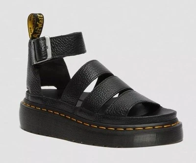 Sandalias de plataforma DR MARTENS CLARISSA II CUÁDRUPLES DE CUERO NEGRAS TALLA DAMAS EE. UU. 9 NUEVAS EN CAJA Foto 1 de 4